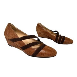 Ron White Adelle Brown Wedge with comfort Stretch Straps